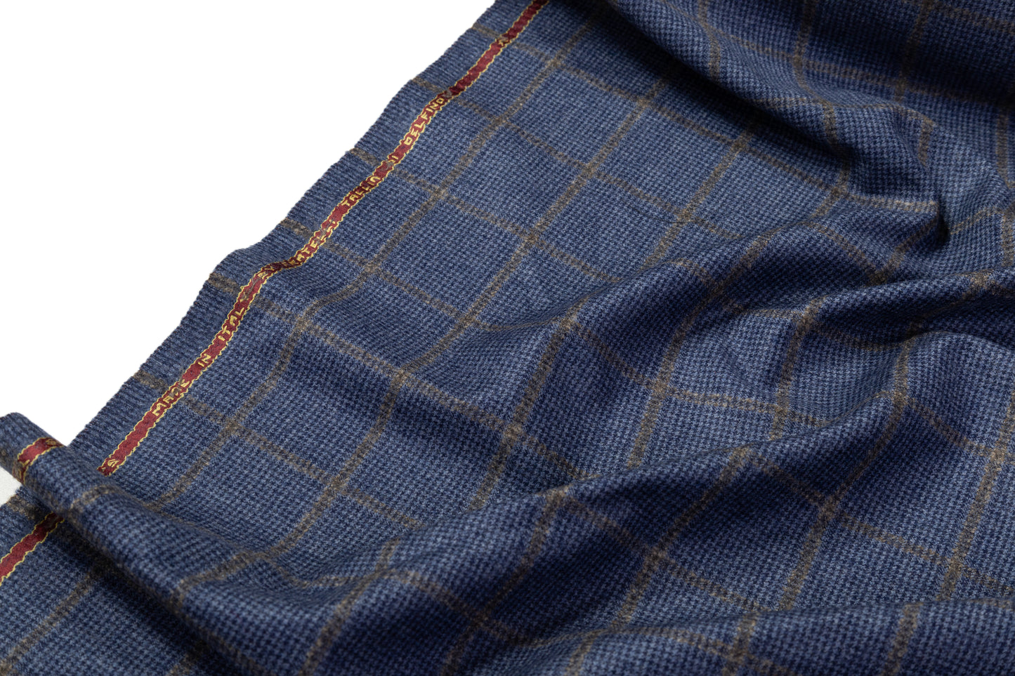 Tallia di Delfino - Checked Italian Super 130s Wool Flannel - Blue / Gray