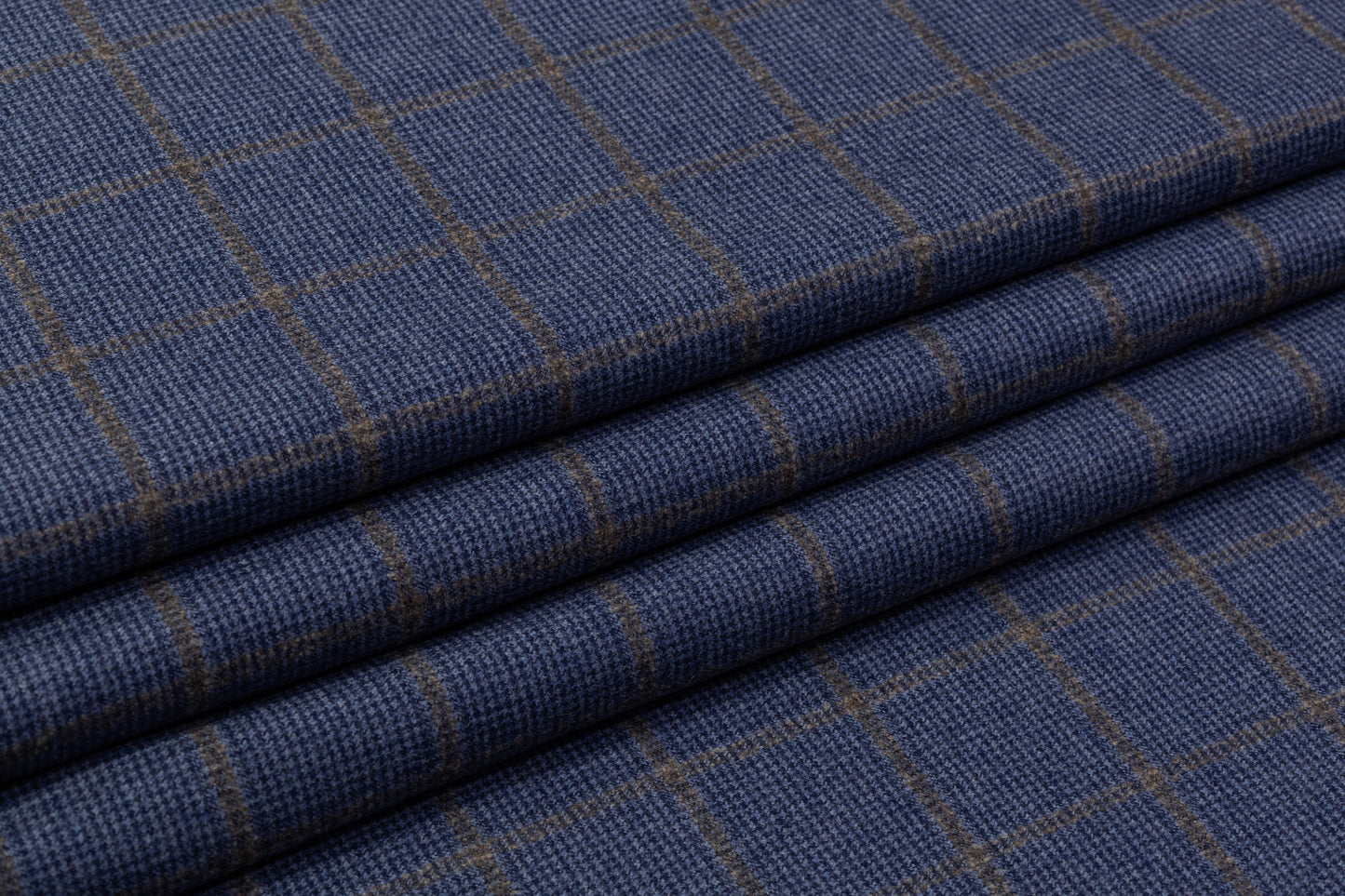 Tallia di Delfino - Checked Italian Super 130s Wool Flannel - Blue / Gray