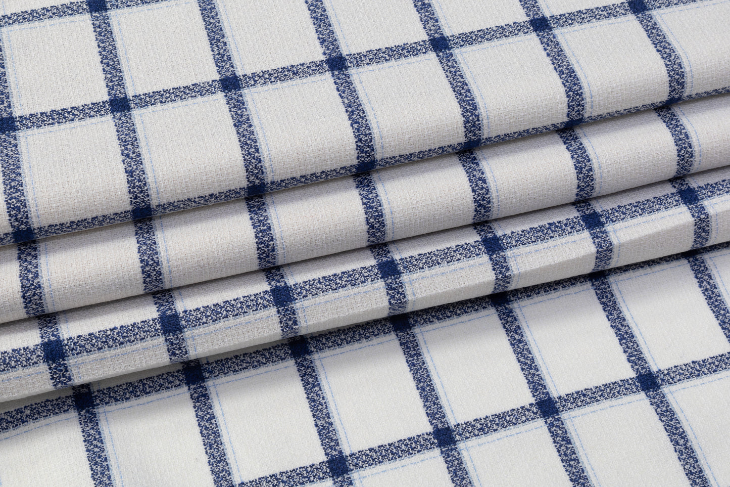 Loro Piana - Italian Silk Wool Cotton Tweed Suiting - White / Blue
