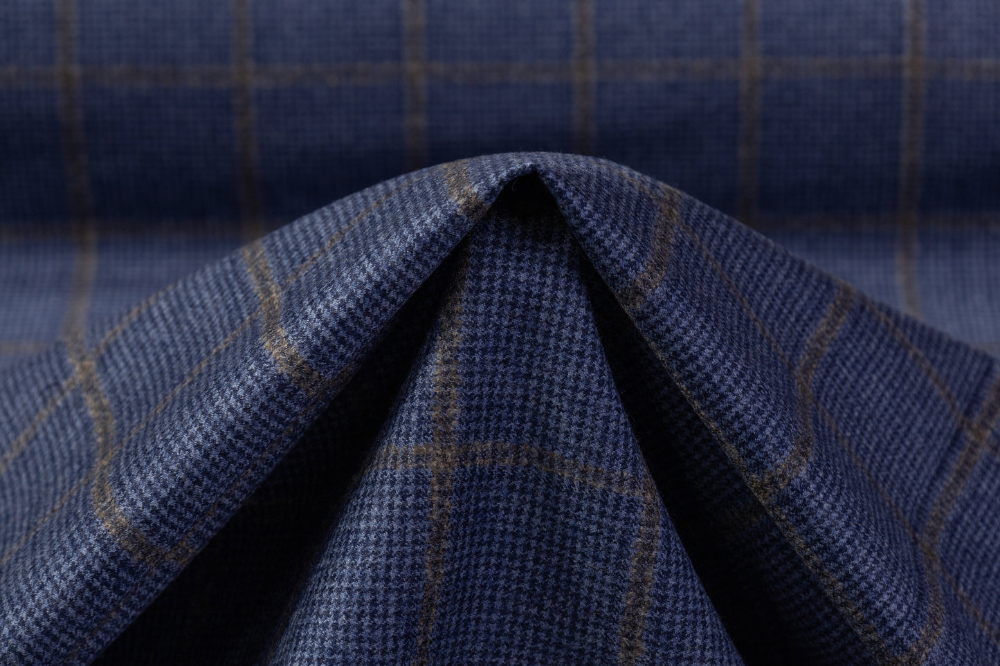 Tallia di Delfino - Checked Italian Super 130s Wool Flannel - Blue / Gray