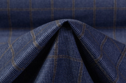 Tallia di Delfino - Checked Italian Super 130s Wool Flannel - Blue / Gray