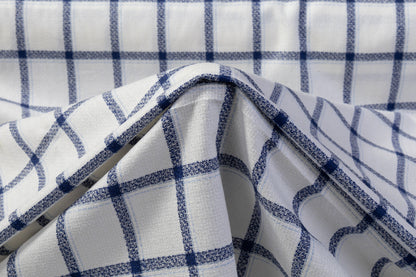 Loro Piana - Italian Silk Wool Cotton Tweed Suiting - White / Blue