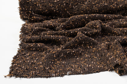 Italian Wool Blend Tweed Boucle - Brown