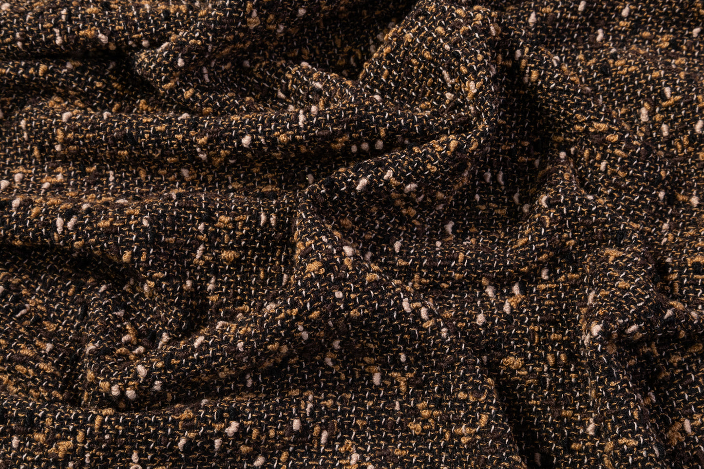 Italian Wool Blend Tweed Boucle - Brown