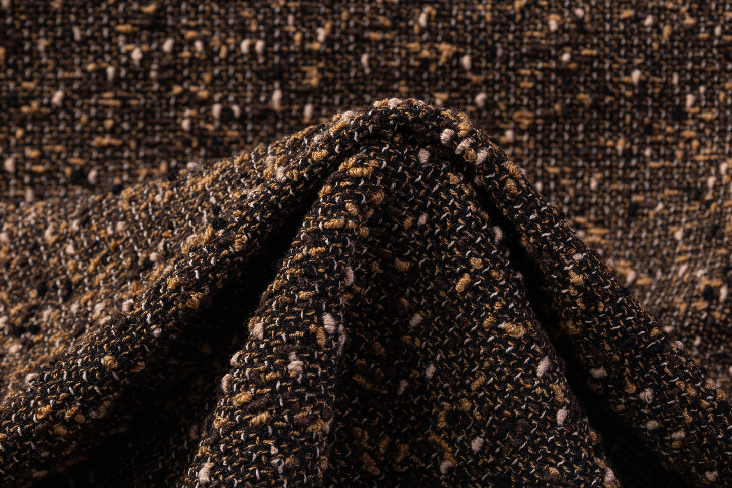 Italian Wool Blend Tweed Boucle - Brown