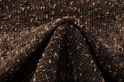 Italian Wool Blend Tweed Boucle - Brown