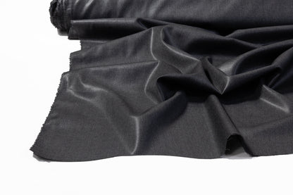 Foil Laminated Italian Wool Suiting - Charcoal Gray
