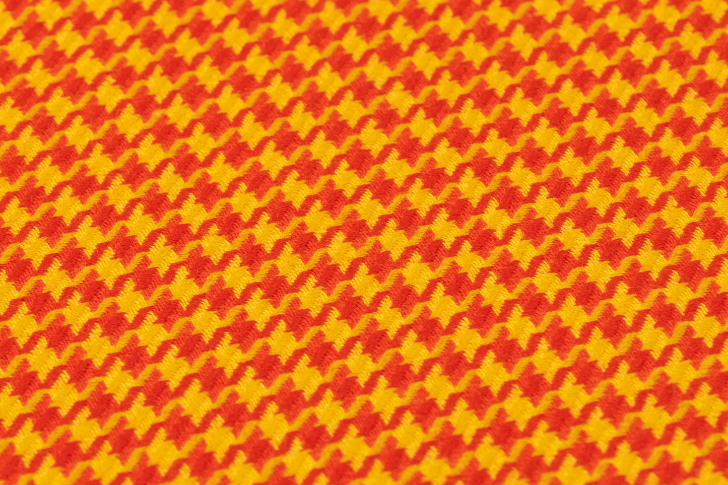 Houndstooth Italian Wool Suiting - Yellow / Red