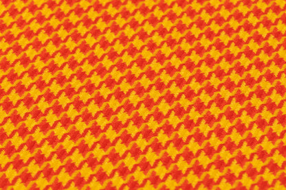 Houndstooth Italian Wool Suiting - Yellow / Red