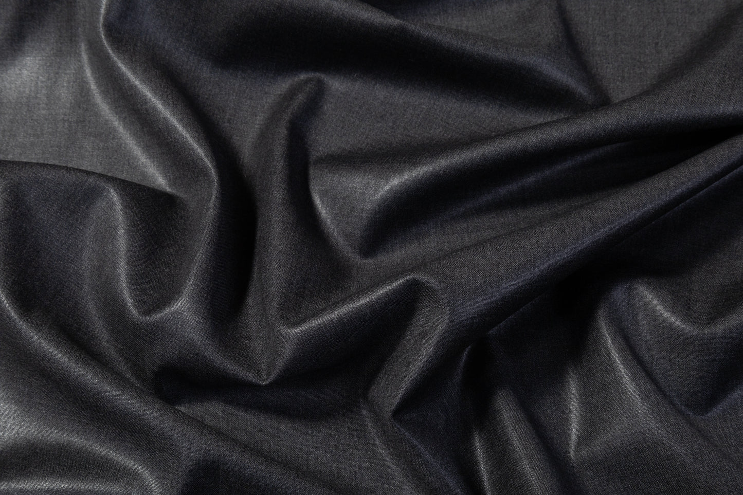 Foil Laminated Italian Wool Suiting - Charcoal Gray