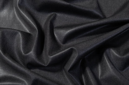 Foil Laminated Italian Wool Suiting - Charcoal Gray