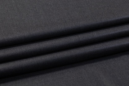 Foil Laminated Italian Wool Suiting - Charcoal Gray