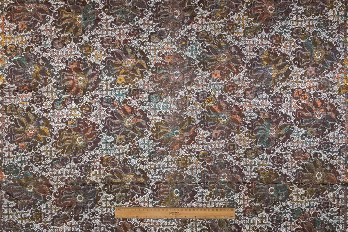 Solstiss - Metallic Printed French Lace - Antique Brass