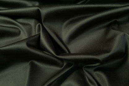 Italian Silk Wool Stretch Satin Suiting - Dark Green