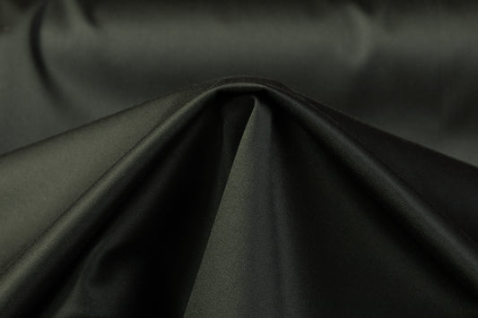 Italian Silk Wool Stretch Satin Suiting - Dark Green