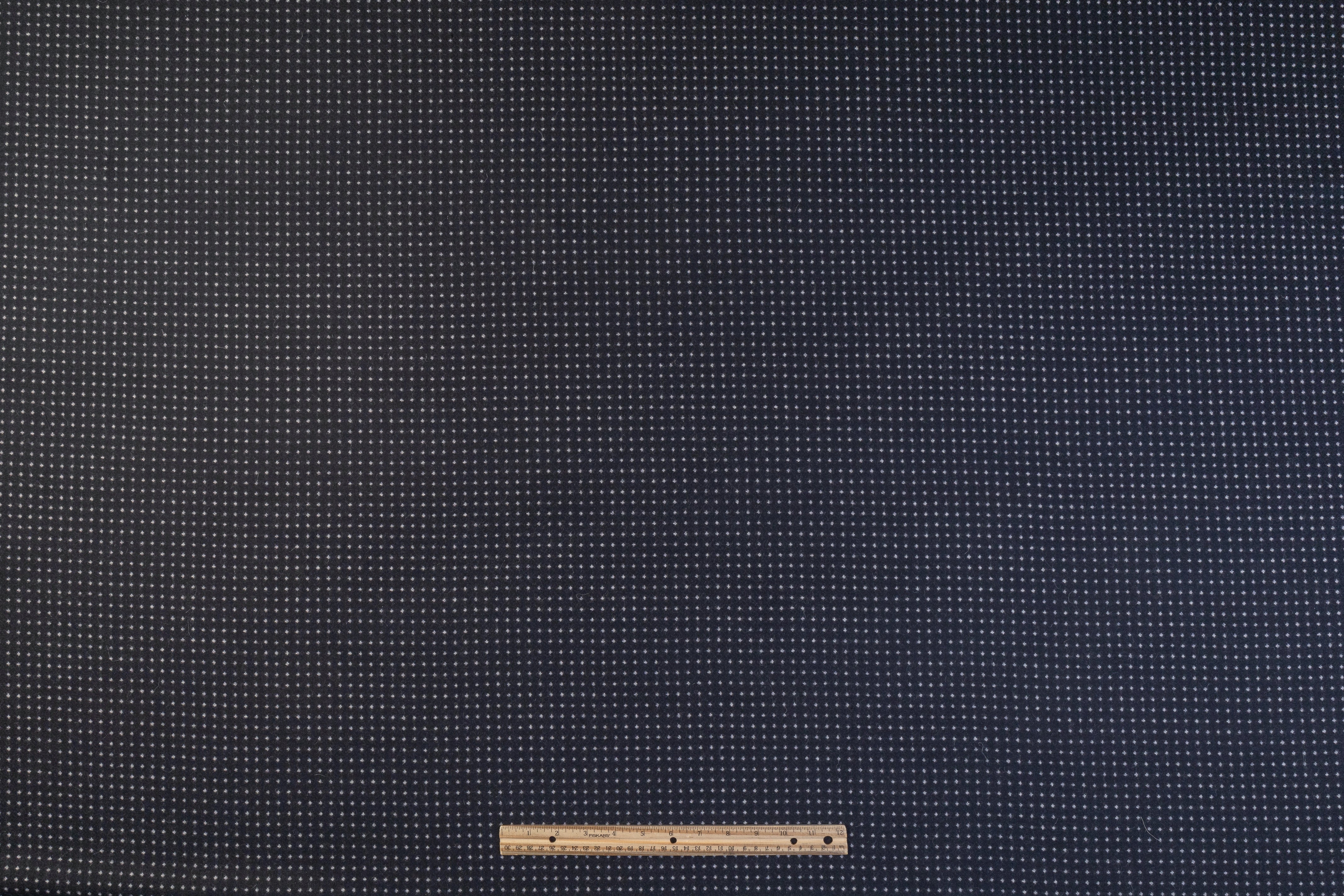 Dotted Italian Wool Nylon - Navy / White