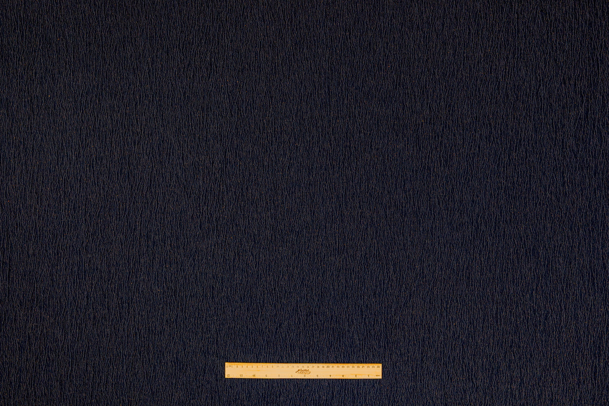 Crinkled Metallic Italian Denim - Blue / Copper