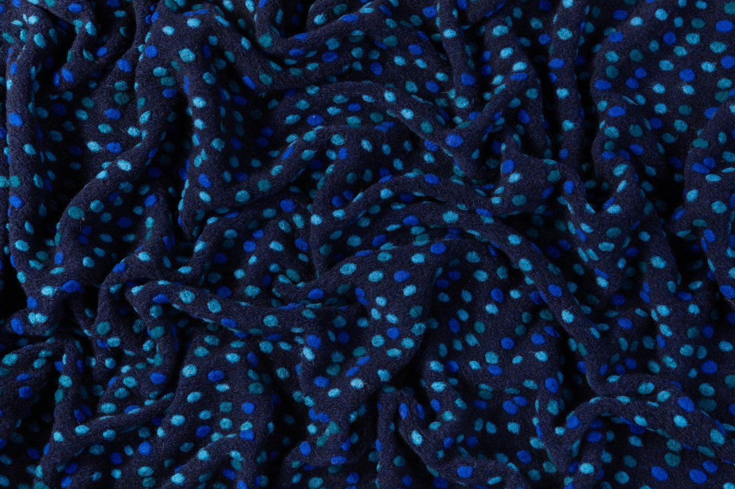 Dotted Italian Boiled Wool - Blue