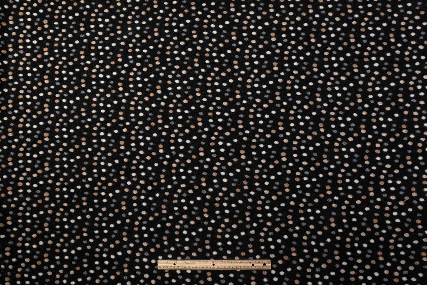 Dotted Italian Boiled Wool - Black