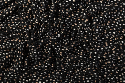 Dotted Italian Boiled Wool - Black