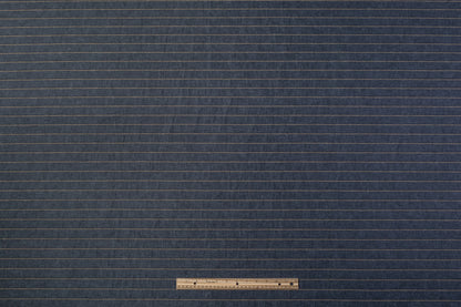 Striped Cotton Denim - Blue Gray / Khaki