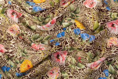 Emanuel Ungaro - Floral Cheetah Print Silk Linen Blend - Multicolor