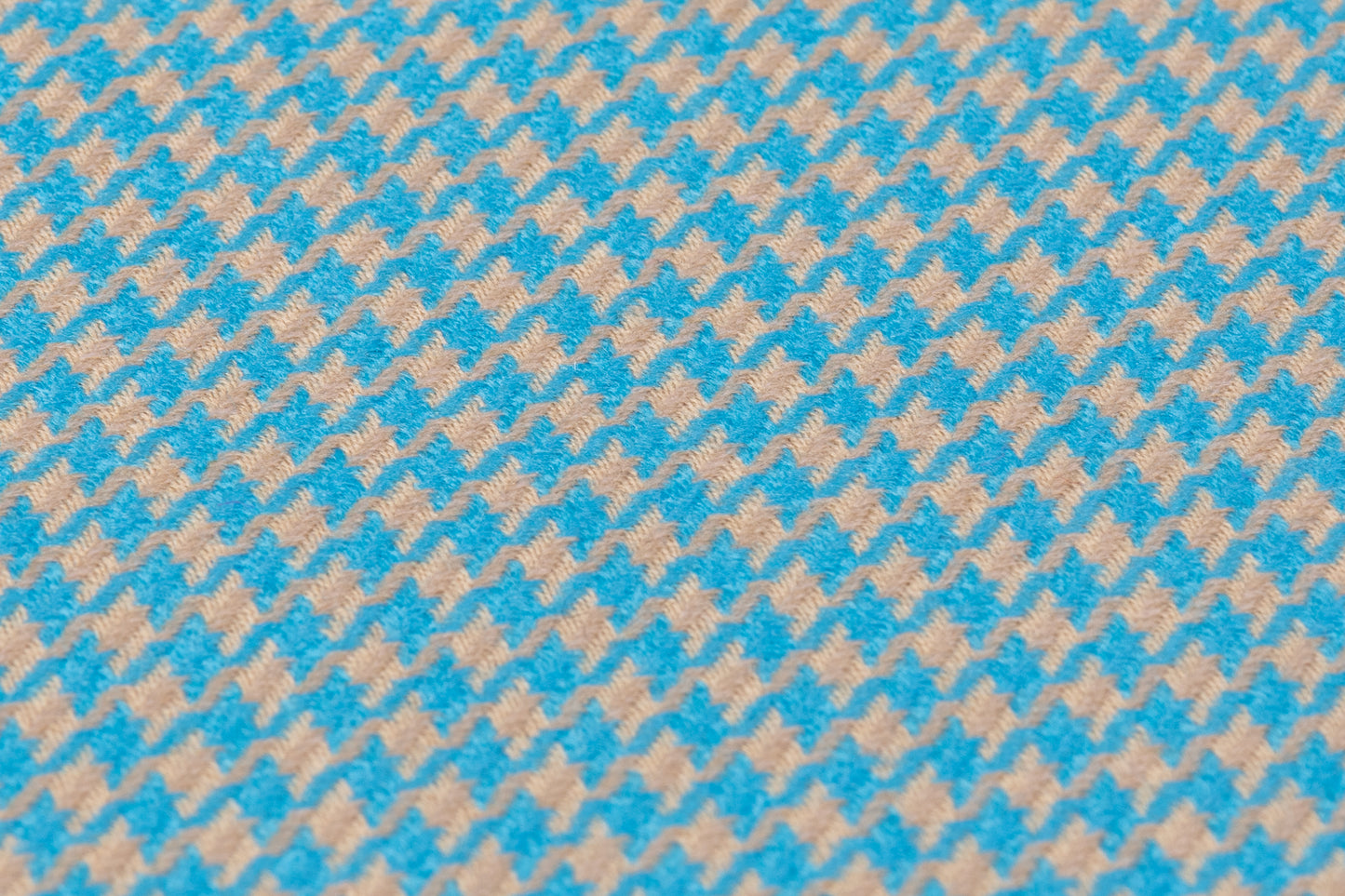 Houndstooth Italian Wool Suiting - Blue / Tan