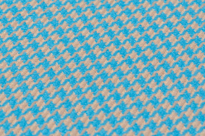 Houndstooth Italian Wool Suiting - Blue / Tan
