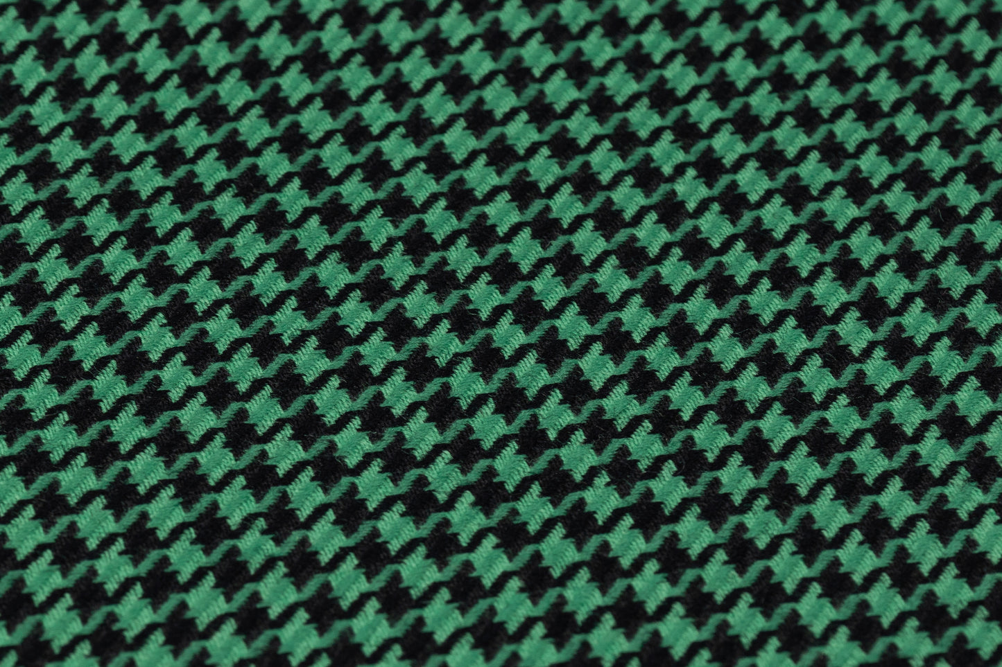 Houndstooth Italian Wool Suiting - Green / Black