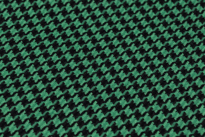 Houndstooth Italian Wool Suiting - Green / Black