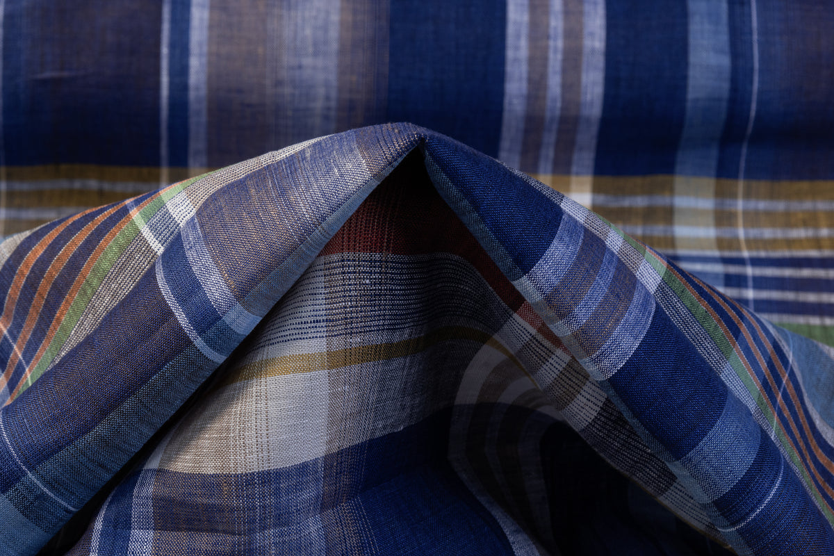 Checked Linen Pattern Checked Italian Linen - Multicolor