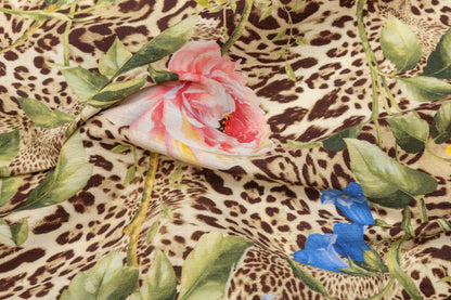 Emanuel Ungaro - Floral Cheetah Print Silk Linen Blend - Multicolor