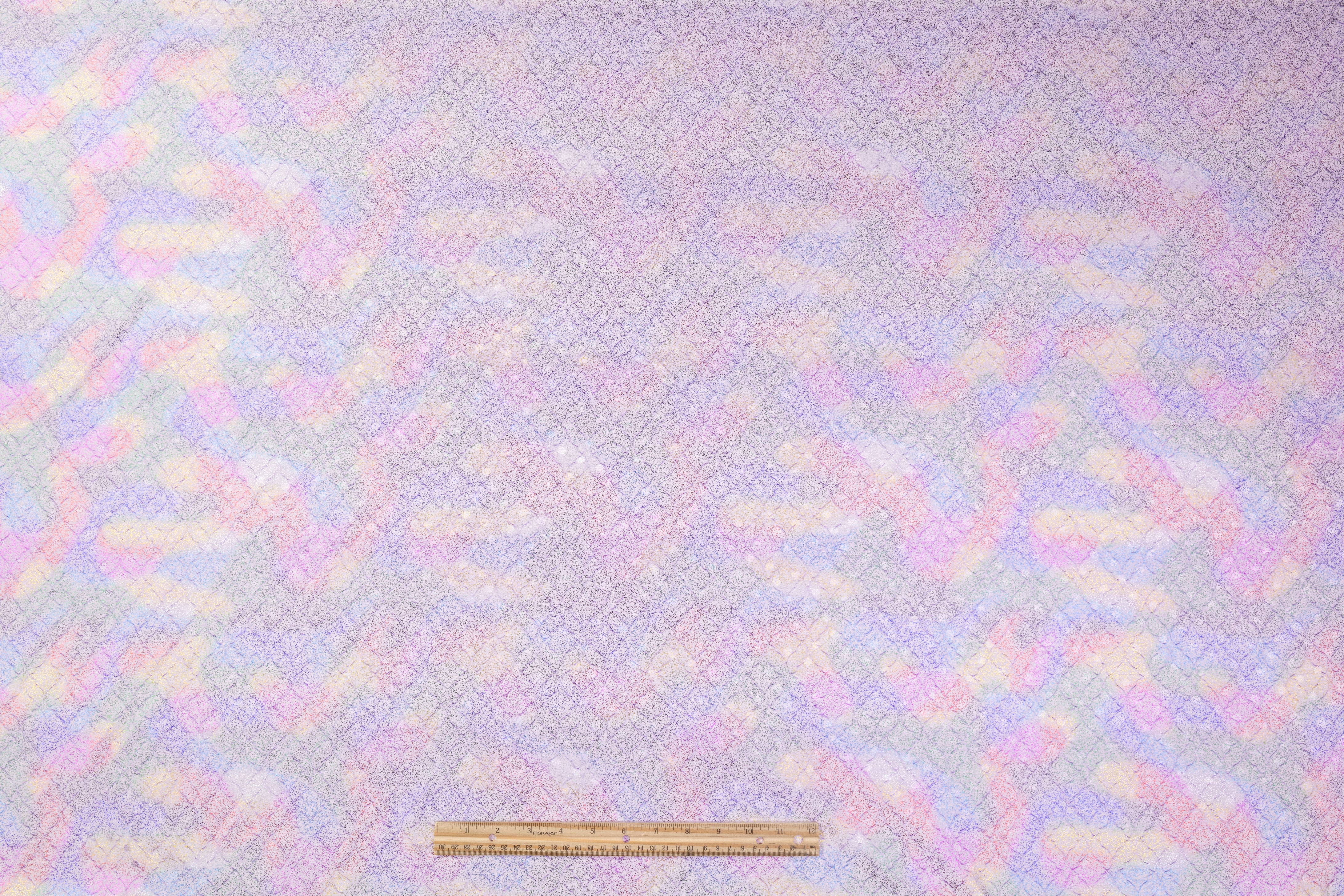 Laminated Italian Silk Jacquard - Lilac / Multicolor