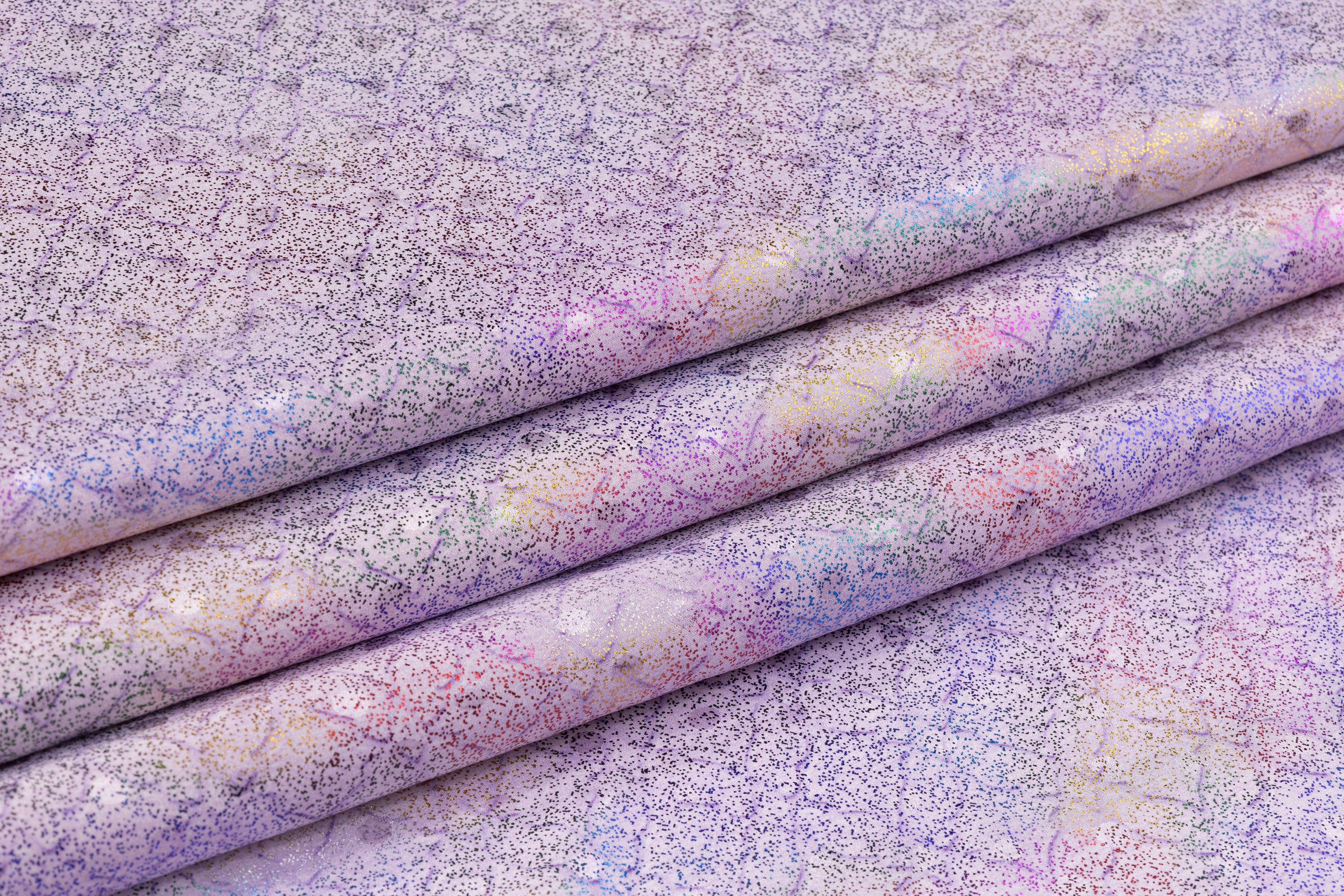 Laminated Italian Silk Jacquard - Lilac / Multicolor