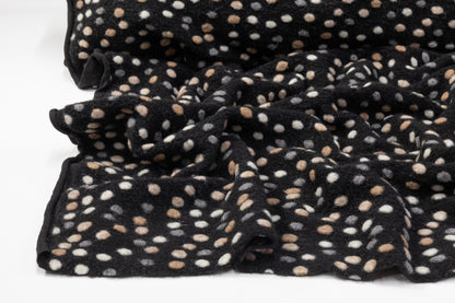 Dotted Italian Boiled Wool - Black