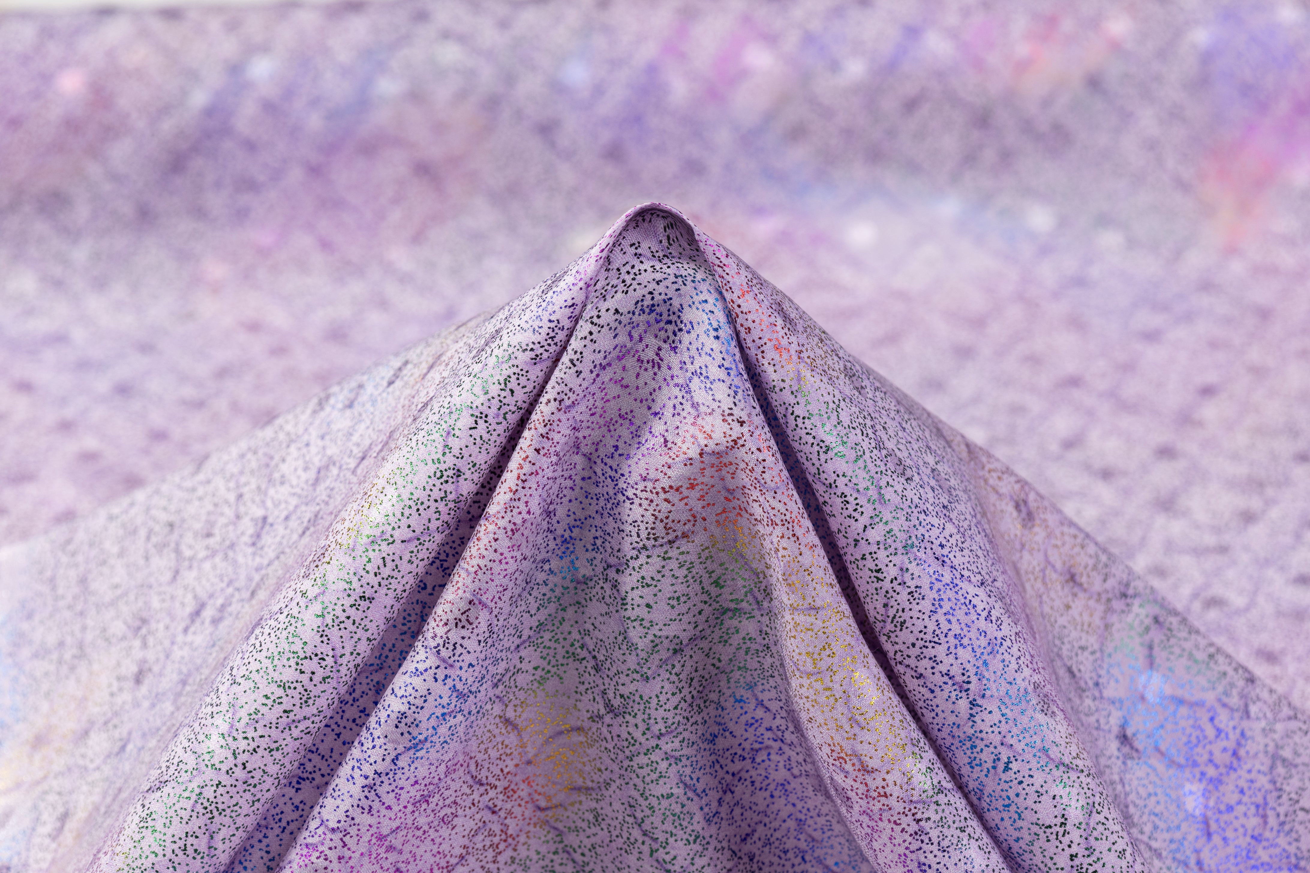 Laminated Italian Silk Jacquard - Lilac / Multicolor