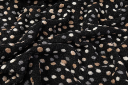 Dotted Italian Boiled Wool - Black