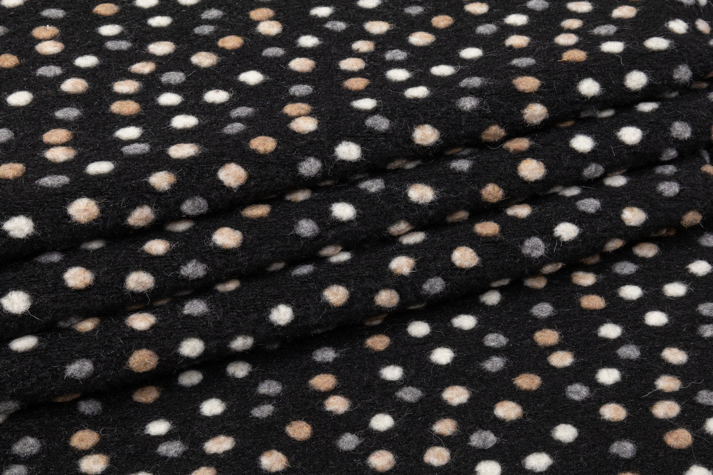 Dotted Italian Boiled Wool - Black