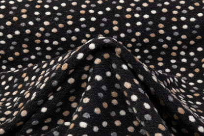 Dotted Italian Boiled Wool - Black