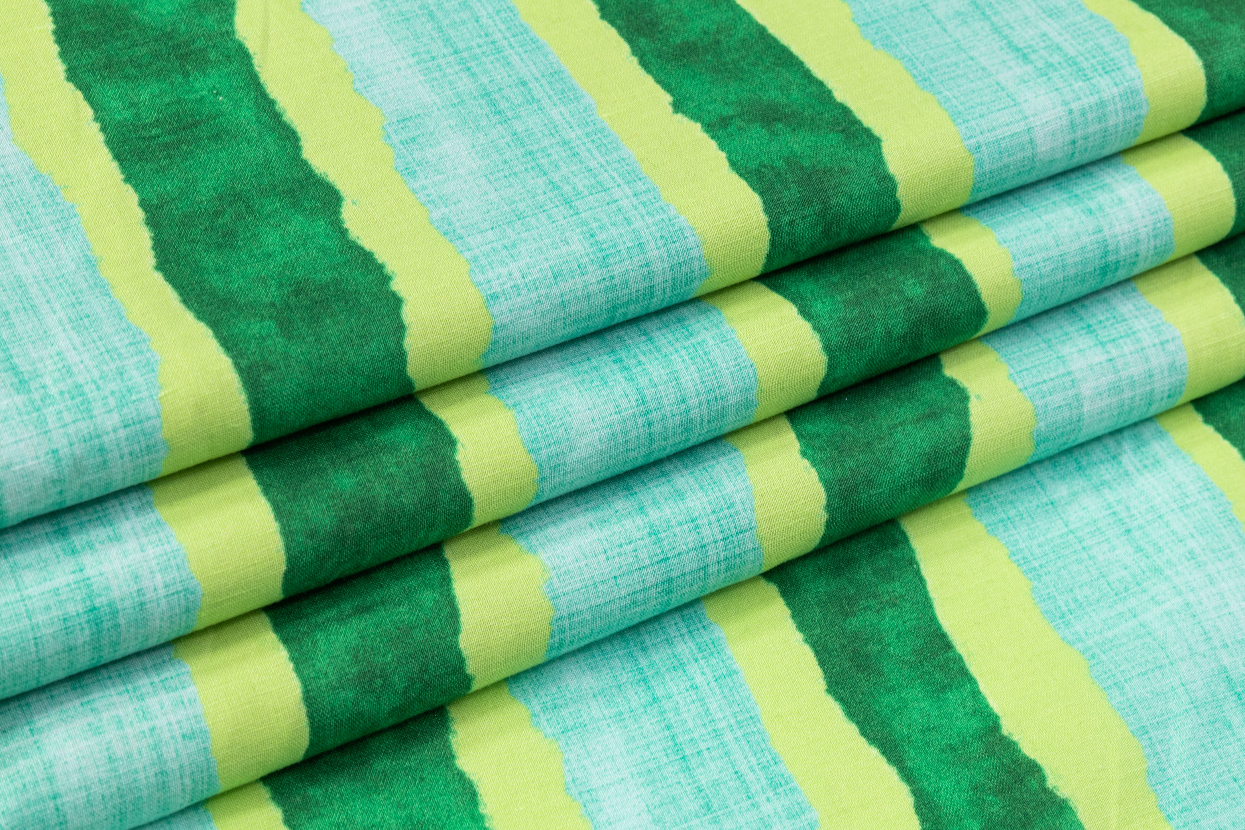 Striped Italian Linen - Green