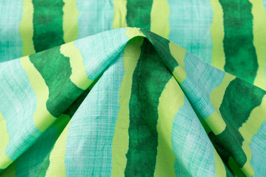 Striped Italian Linen - Green