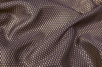 Diamond Metallic Brocade - Blue / Gold