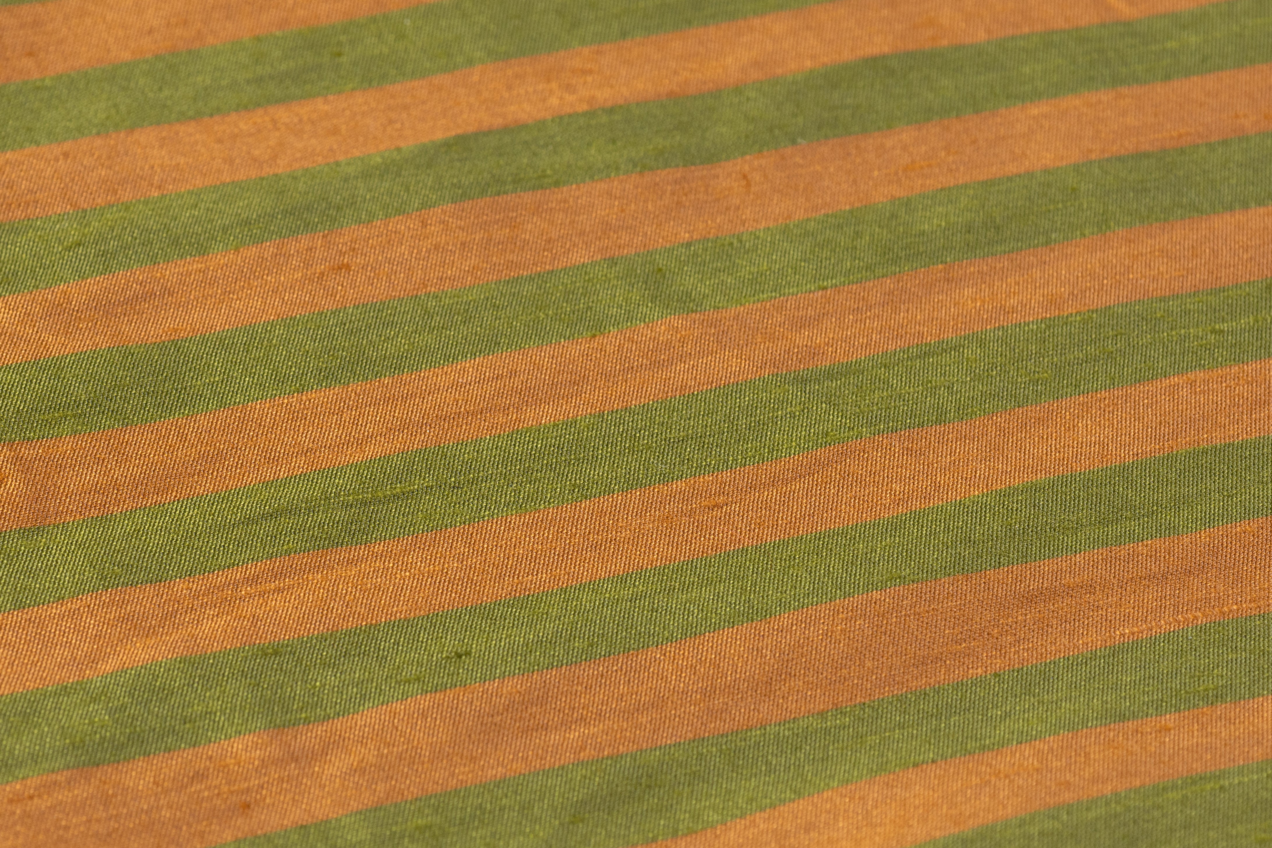 Striped Italian Viscose Linen Blend - Green / Brown