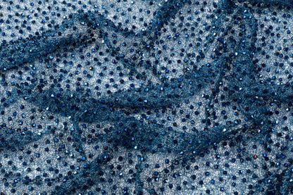 Handmade Crystal Beaded Lace - Blue