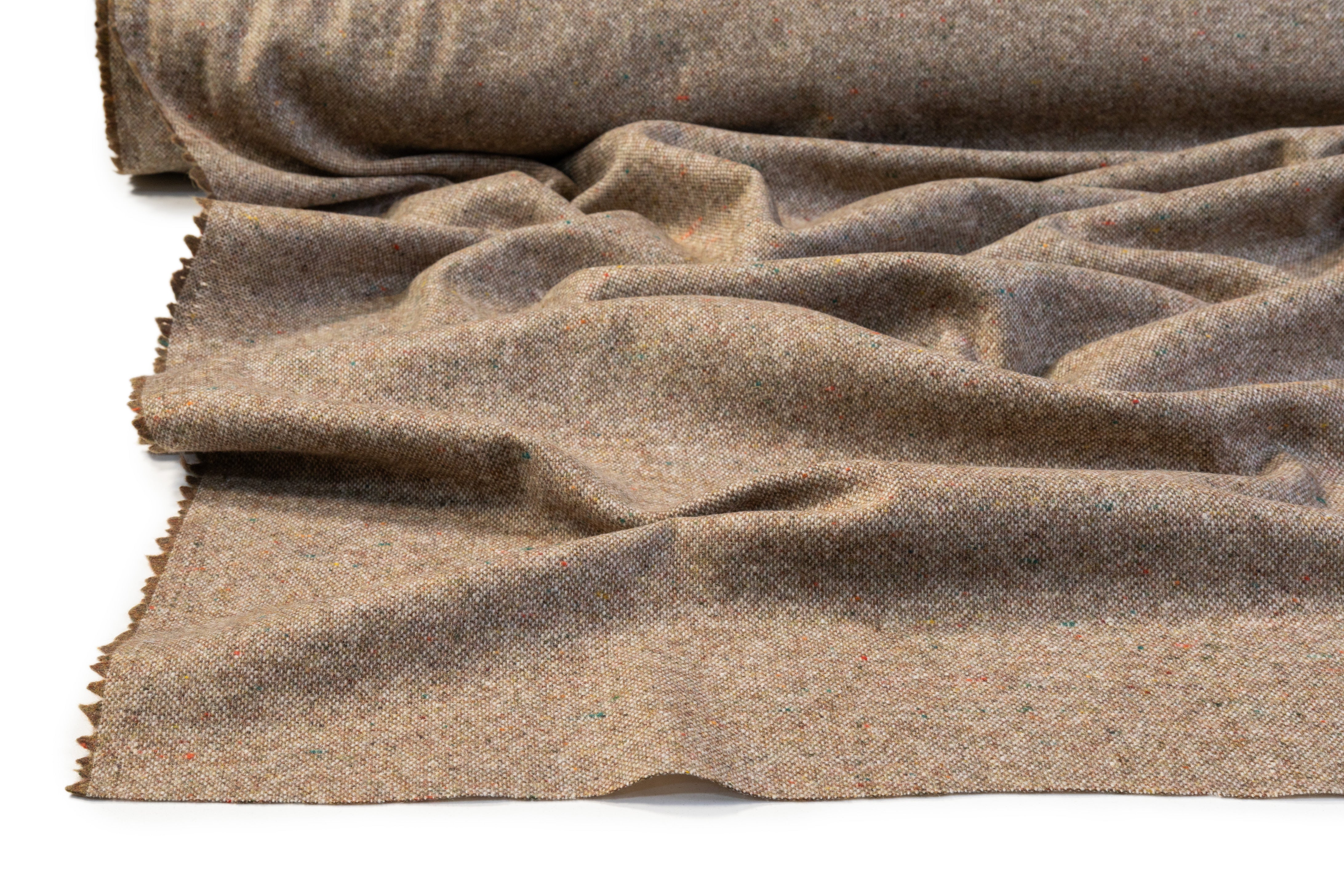 Speckled Italian Wool Tweed - Beige