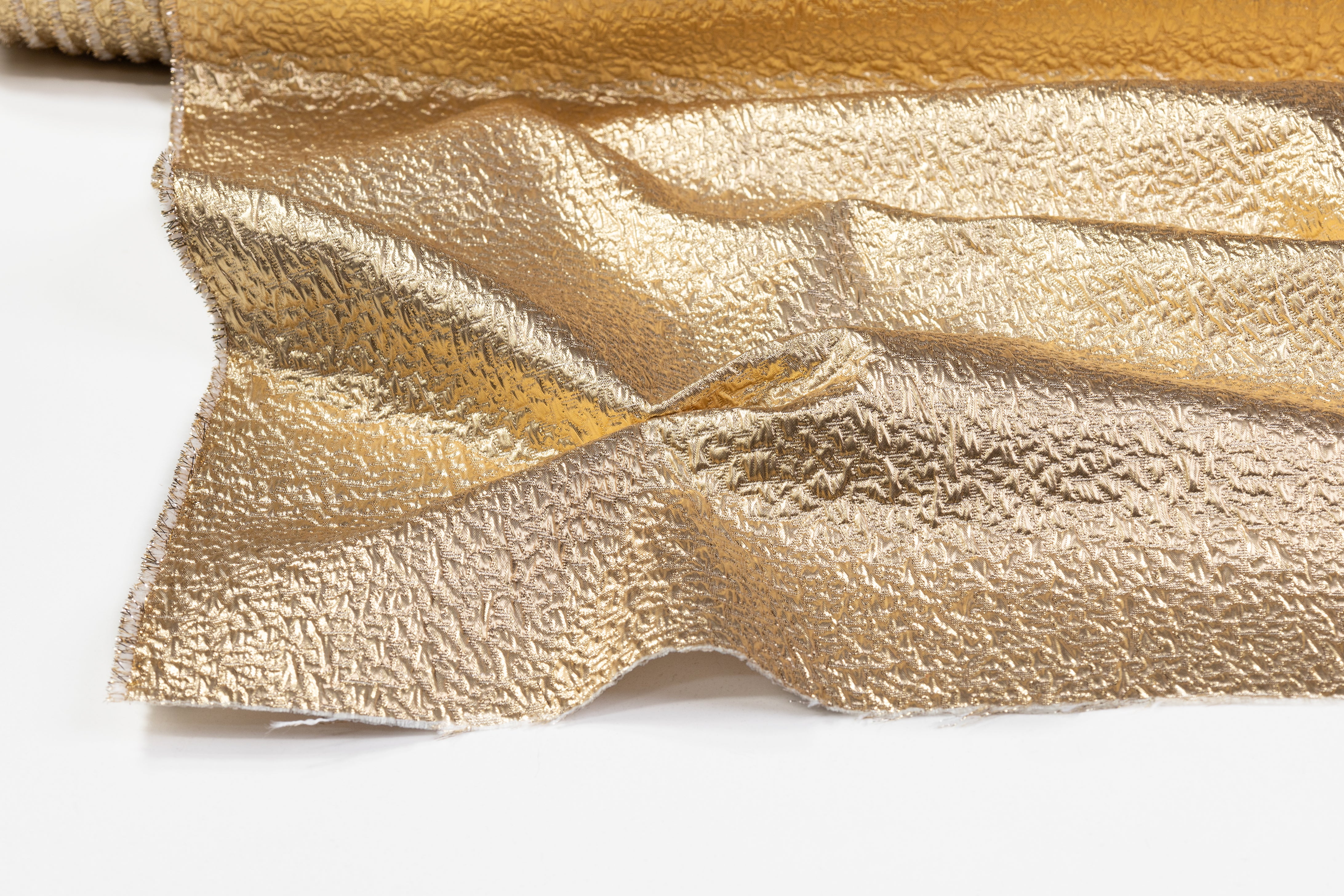 Double-Faced Metallic Silk Cloqué Brocade - Gold