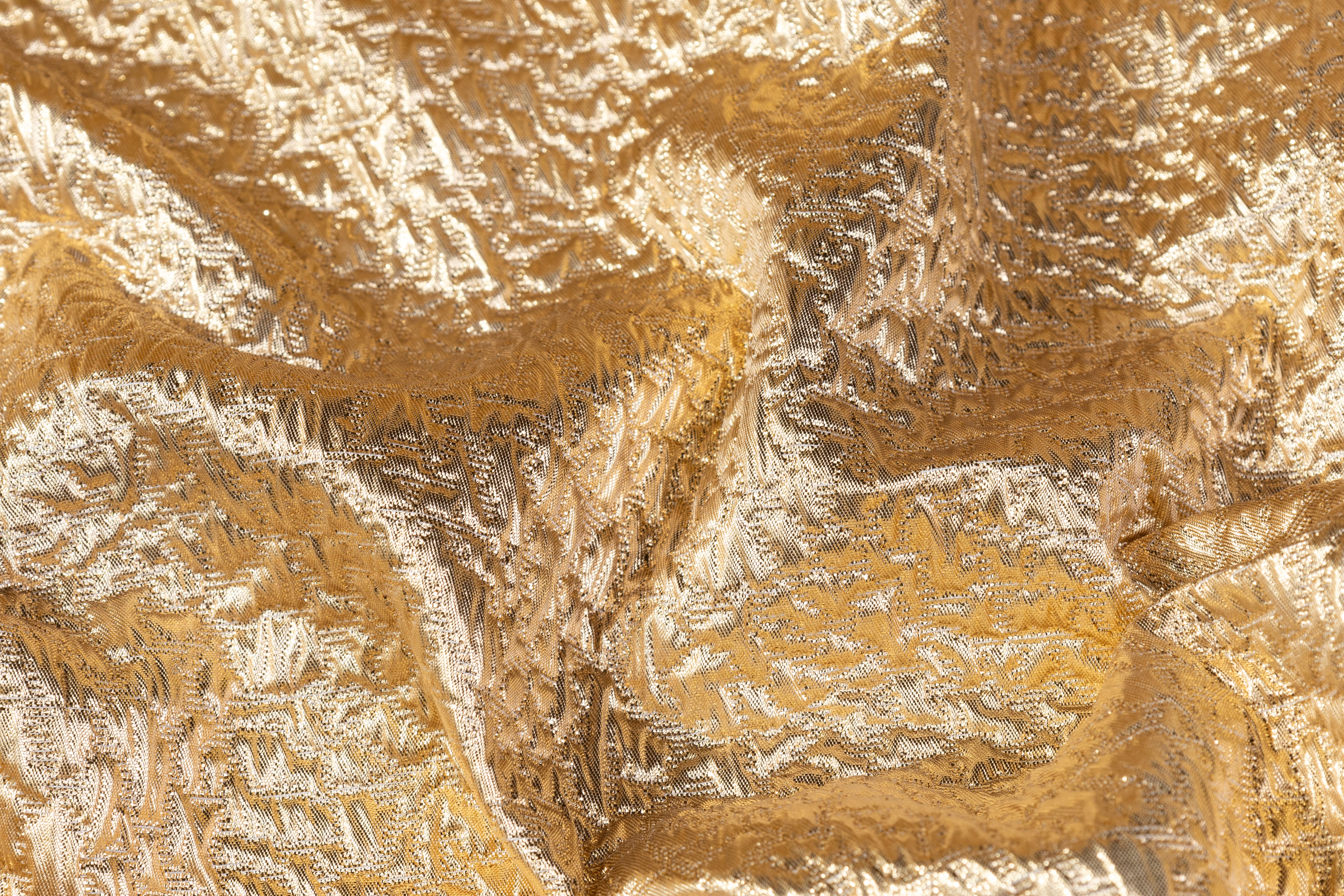 Double-Faced Metallic Silk Cloqué Brocade - Gold