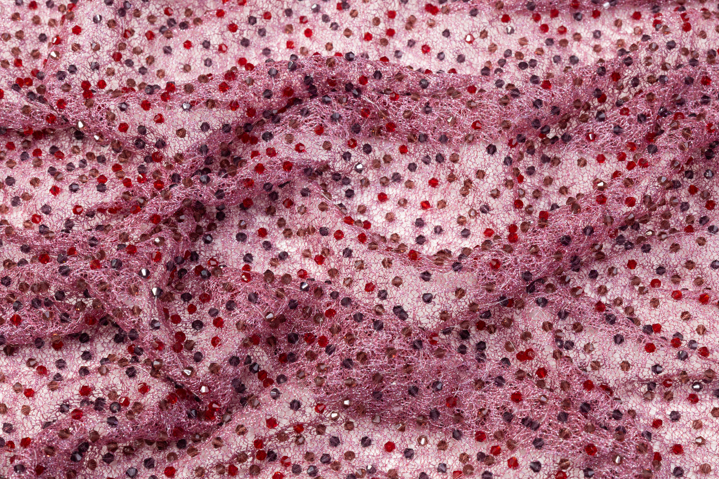 Handmade Crystal Beaded Lace - Rose