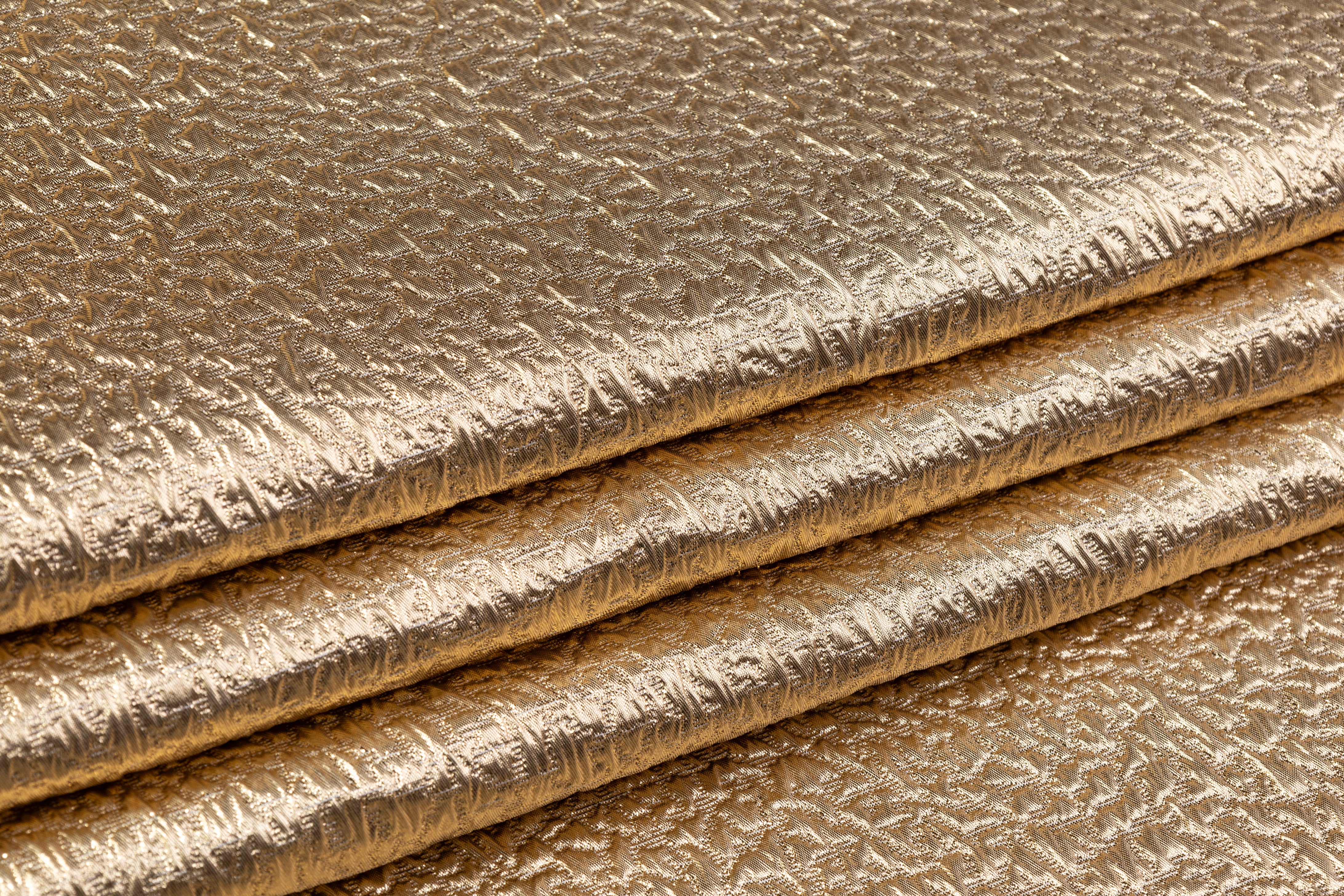 Double-Faced Metallic Silk Cloqué Brocade - Gold