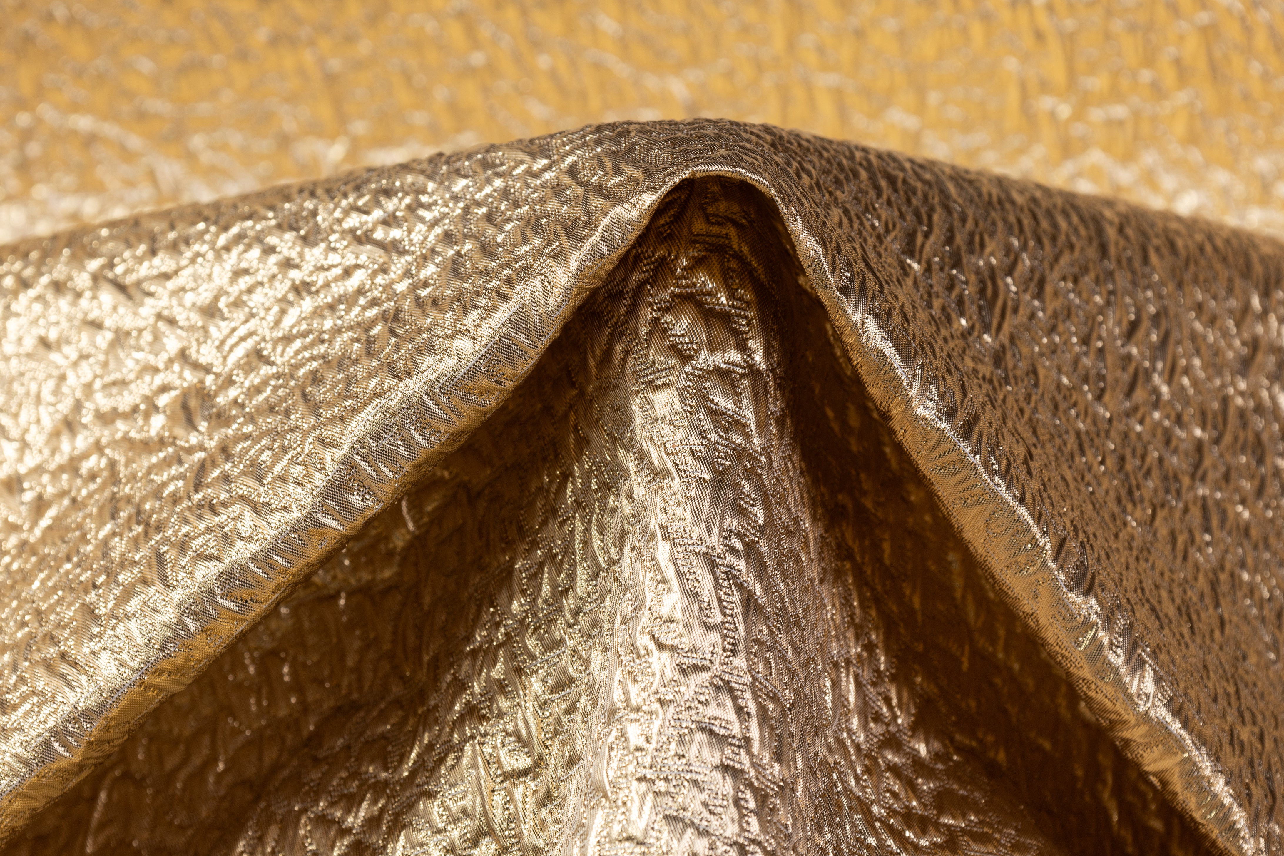 Double-Faced Metallic Silk Cloqué Brocade - Gold